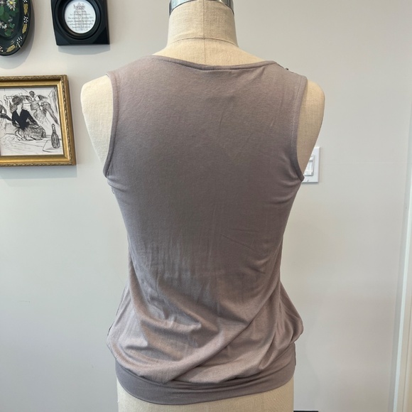 Dressy Sleeveless Grey Blouse with Shimmery Beads - Picture 3 of 5